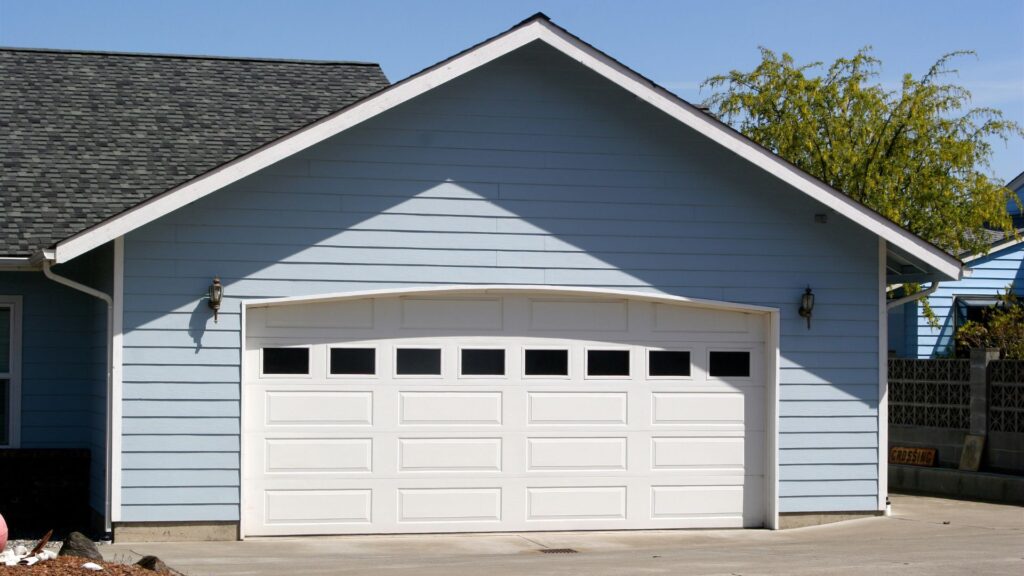 Garage door on house
