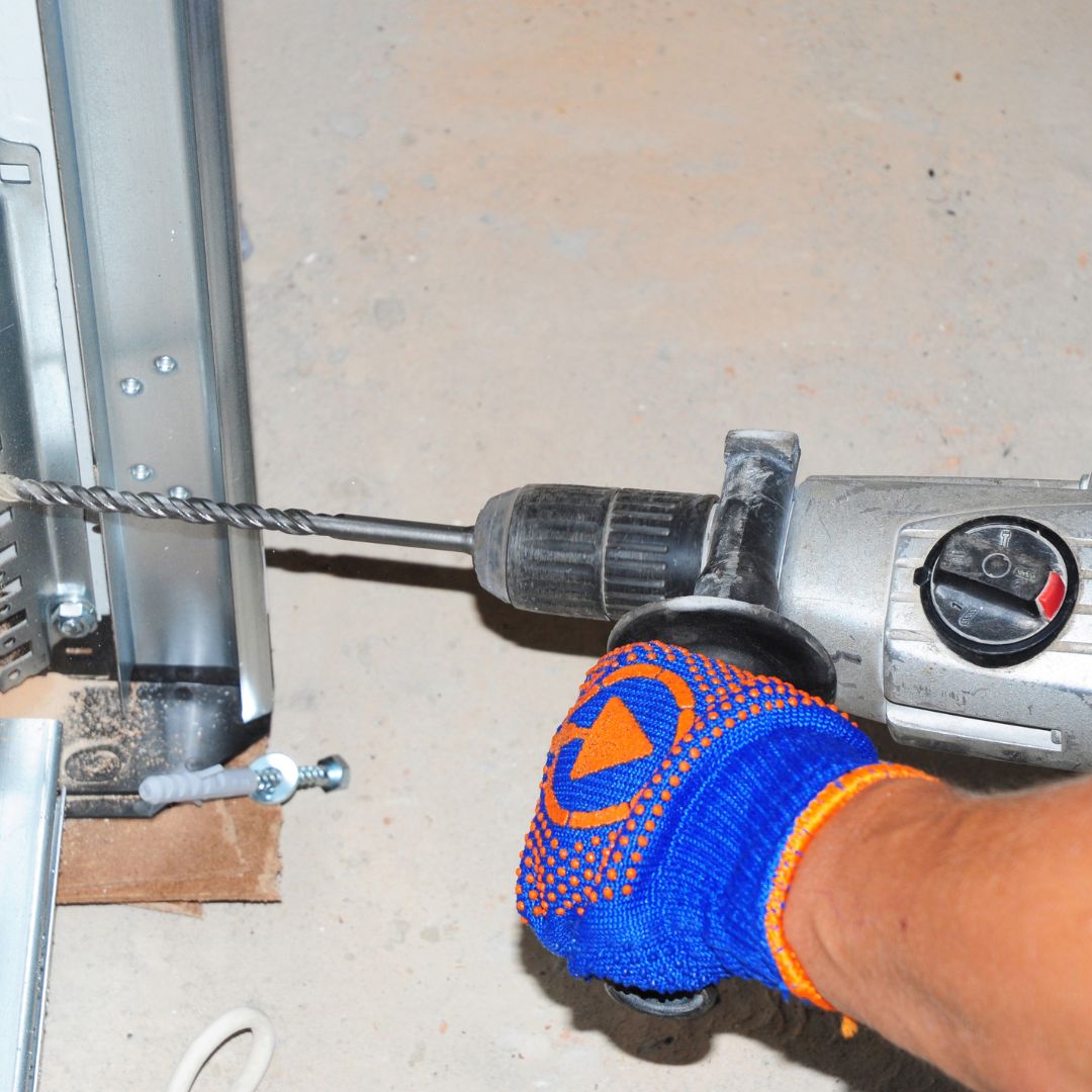 garage door being repaired