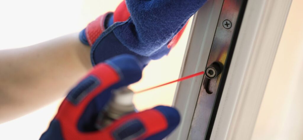 Person lubricating garage