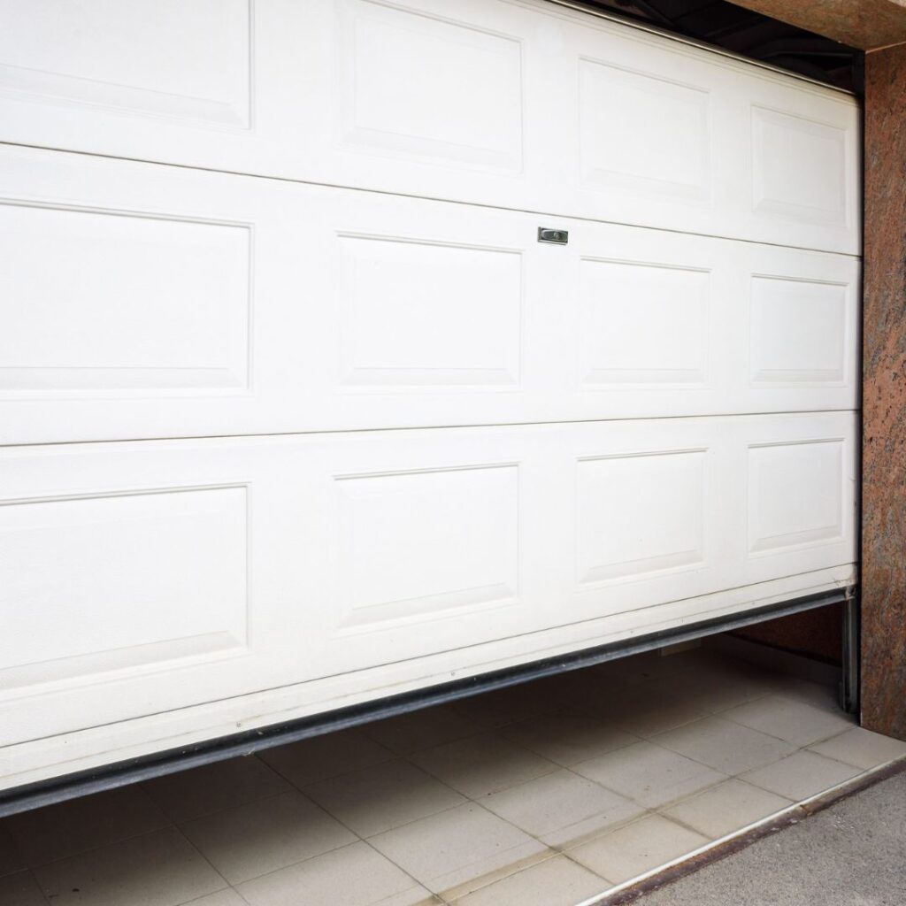 half opened garage door