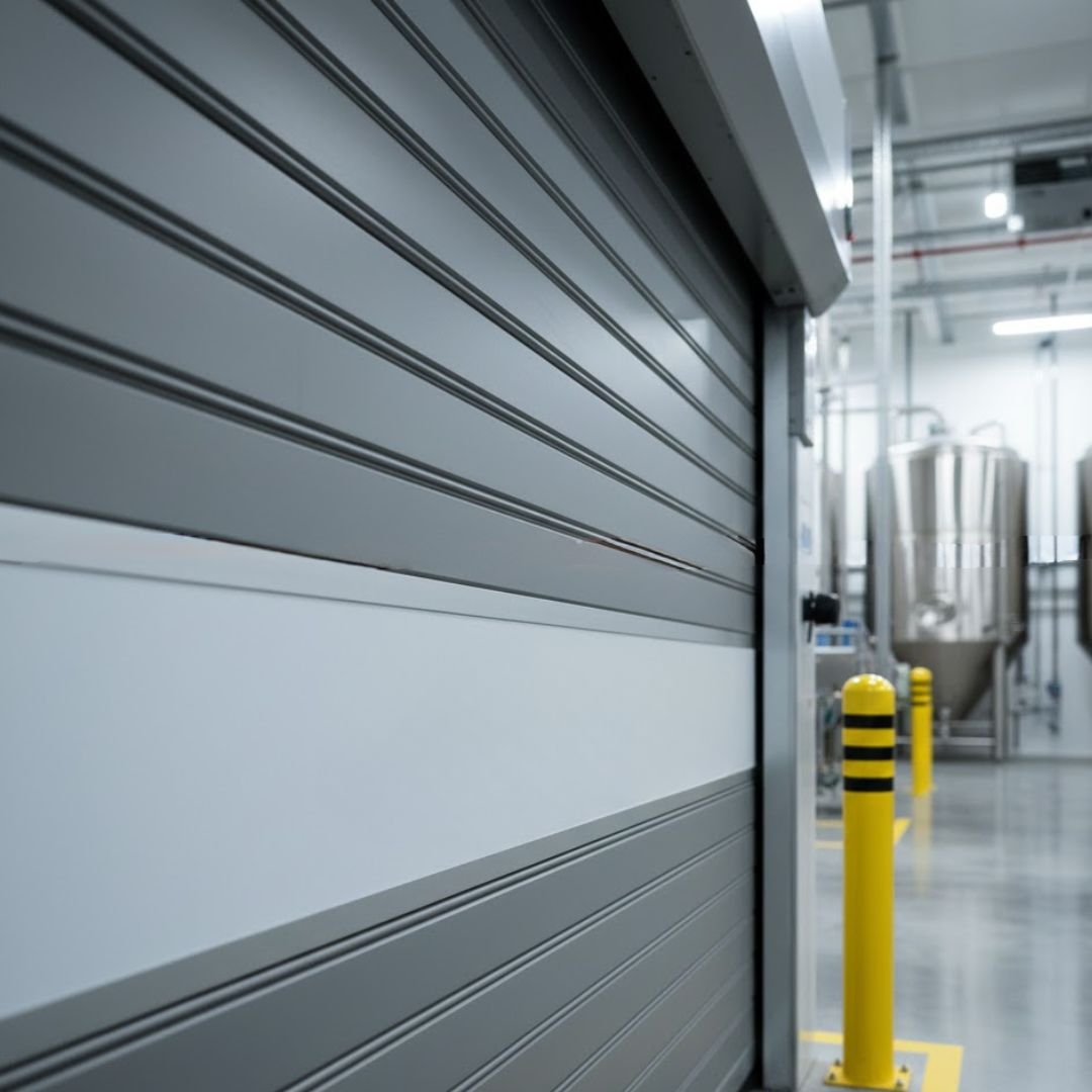 close-up of high-speed roller door