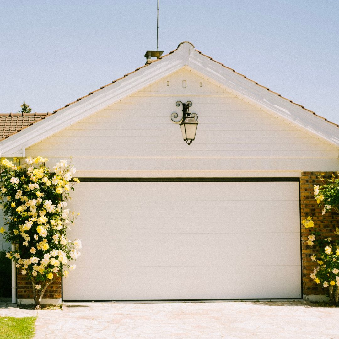 Closed residential garage door