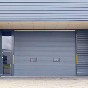 exterior of a rolling steel garage door 
